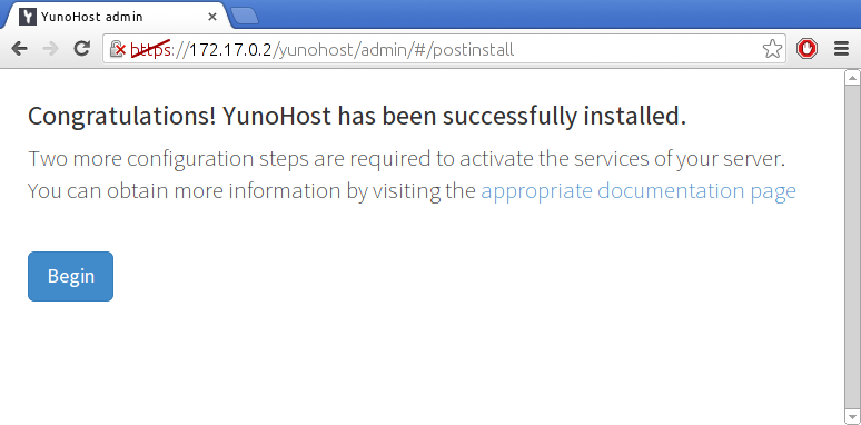 Preview of the Web initial configuration page